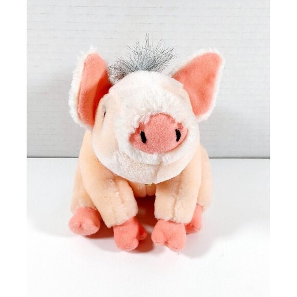 Vintage AMI 1995 Babe Pig Plush 6" A Little Goes a Long Way  Stuffed Animal Toy - Picture 2 of 5